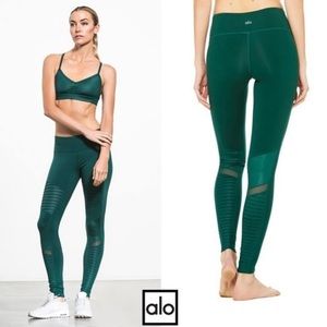 ALO Yoga Moto Leggings Emerald Green Small